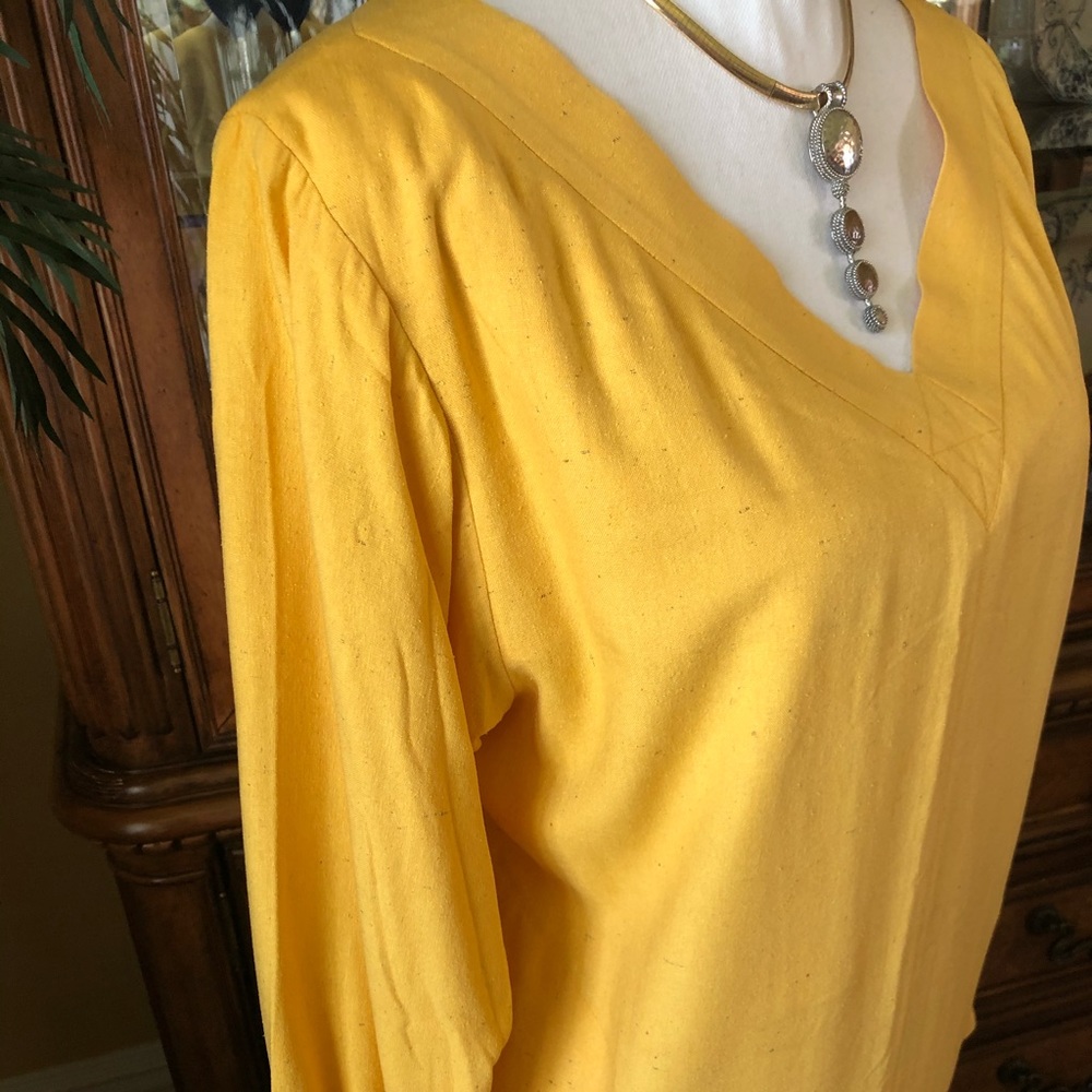 Saint Laurent Paris Vintage Yellow Dress Vintage 90’s Bergdorf Goodman Size S - Picture 3 of 7